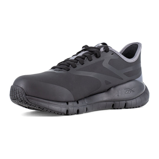 Reebok Women's Flex Trainer Composite Toe Internal Met Guard Athletic Work Shoe - Black - RB524 - Inside Angle - Overlook Boots