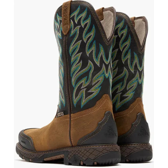 Rocky Men's Ironhawk 12" Comp Toe Waterproof Western Work Boot - Brown - RKW0466 - Overlook Boots