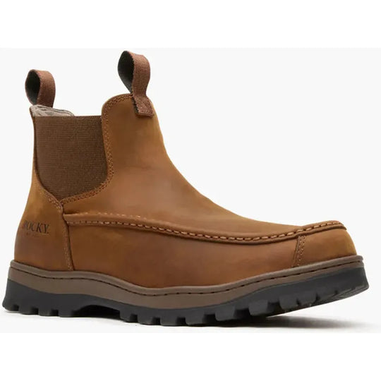 Rocky Men's Outback LTE 5" Moc Toe Chelsea Outdoor Boot - Brown - RKS0706 8 / Medium / Brown - Overlook Boots
