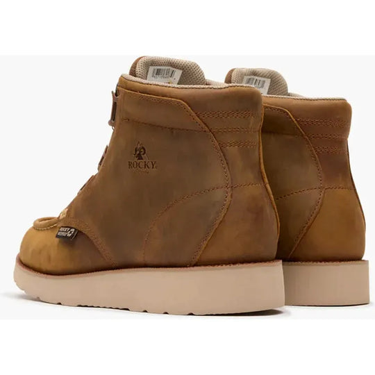 Rocky Men's MonoCrepe 6" BOA Waterproof Wedge Work Boot - Brown - RKK0511 - Overlook Boots