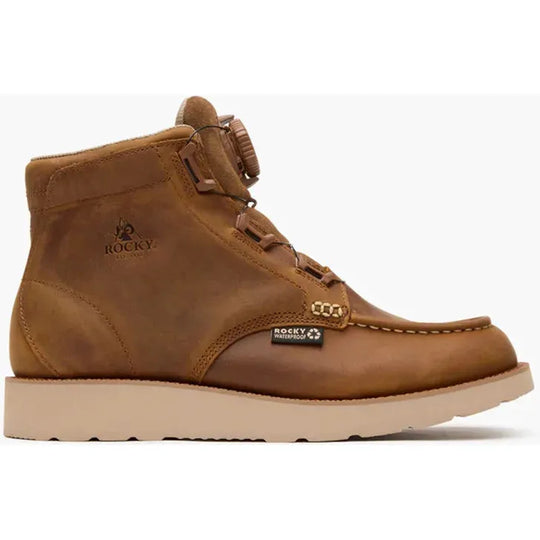 Rocky Men's MonoCrepe 6" BOA Waterproof Wedge Work Boot - Brown - RKK0511 - Overlook Boots