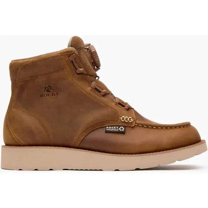 Rocky Men's MonoCrepe 6" WP BOA Wedge Work Boot- Brown- RKK0512 - Overlook Boots
