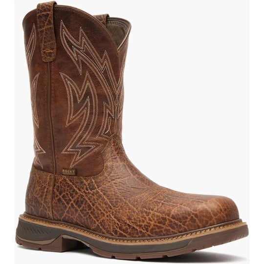 Rocky Men's Ride Lte 11" Carbon Toe Waterproof Western Work Boot- Brown- RKW0475 7.0 / Medium / Brown - Overlook Boots