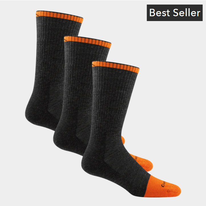 Men's Darn Tough Steely Boot Midweight Work Sock 3Pack Graphite