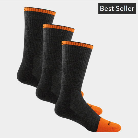 Men's Darn Tough Steely Boot Midweight Work Sock 3-Pack - Graphite Medium / Graphite - Overlook Boots