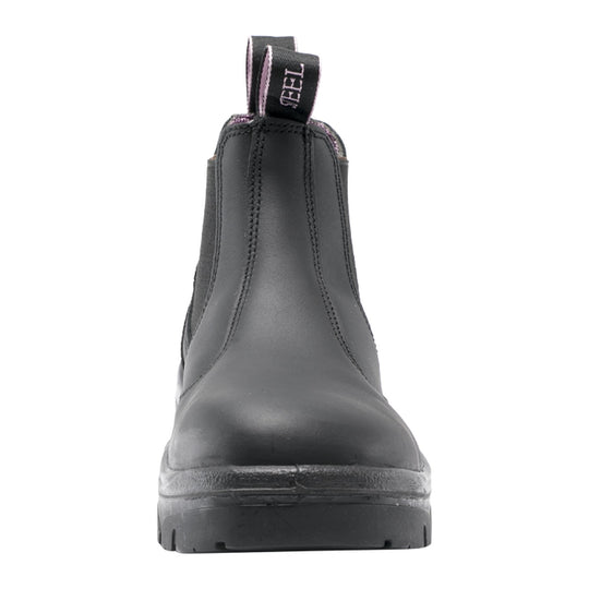 Steel Blue Women's Hobart 6" Soft Toe Water Resistant Chelsea Work Boot - Black - 810891 - Front - Overlook Boots