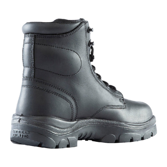 Steel Blue Men's Argyle 6" Soft Toe Waterproof Lace-Up Work Boot - Black - 810952 - Rear Angle - Overlook Boots