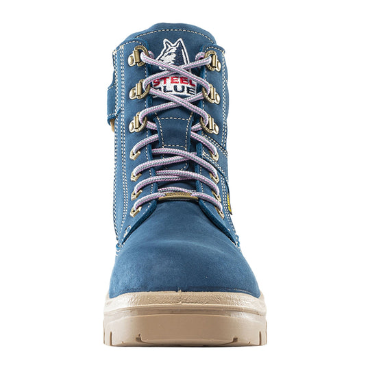Steel Blue Women's Southern Cross Zip 6" Steel Toe Water Resistant Side Zip Work Boot - Blue - 812861 - Front - Overlook Boots