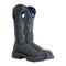 Steel Blue Men's Blue Heeler 10" Steel Toe Waterproof Western Work Boot - Black - 813945 - Front Angle - Overlook Boots