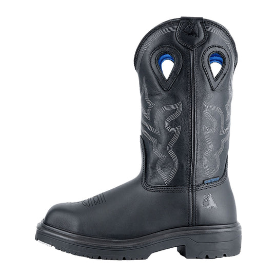 Steel Blue Men's Blue Heeler 10" Steel Toe Waterproof Western Work Boot - Black - 813945 - Inside Profile - Overlook Boots