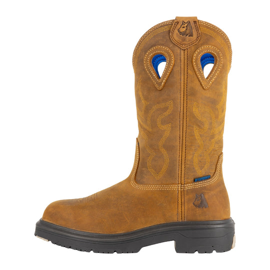 Steel Blue Men's Blue Heeler 10" Steel Toe Waterproof Western Work Boot - Brown - 813945 - Inside Profile - Overlook Boots