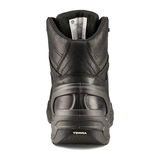 Terra Men's Exile 25 6" Composite Toe Waterproof Safety Work Boot - Black - 1009BK - Back View - Overlook Boots