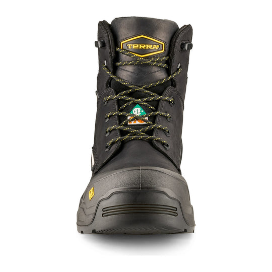 Terra Men's Exile 25 6" Composite Toe Waterproof Safety Work Boot - Black - 1009BK - Front View - Overlook Boots