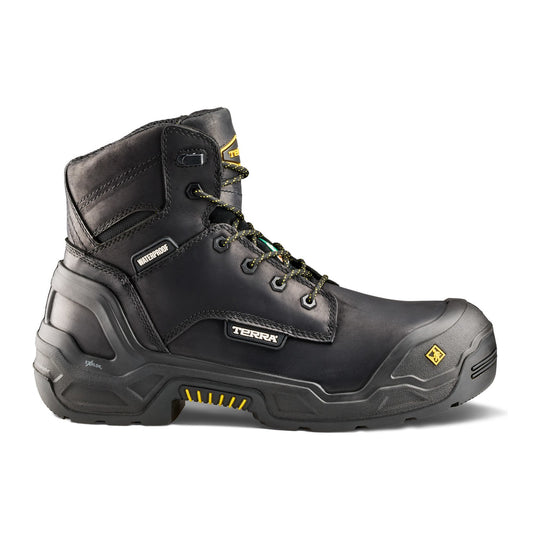 Terra Men's Exile 25 6" Composite Toe Waterproof Safety Work Boot - Black - 1009BK - Inside Profile - Overlook Boots