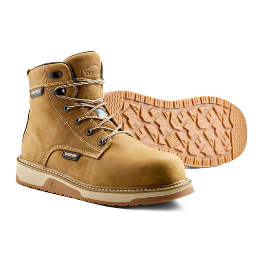 Terra Men's Ironstone Round Toe 6" Composite Toe Waterproof Safety Work Boot - Tan - 1162TN - Pair - Overlook Boots