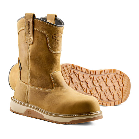 Terra Men's Ironstone Round Toe Pull-On Composite Toe Waterproof Safety Work Boot - Tan - 1163TN - Pair - Overlook Boots