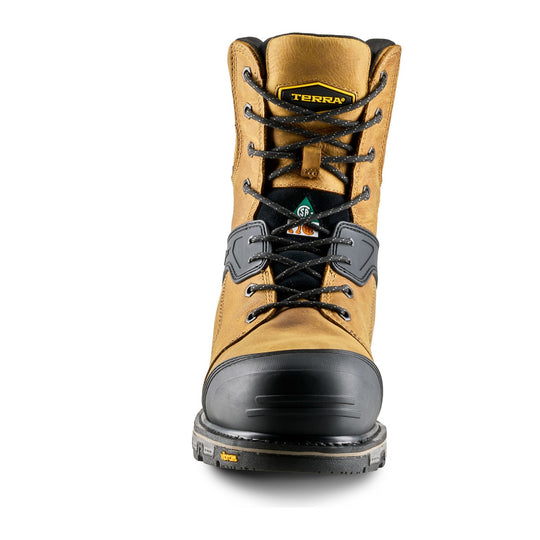 Terra Men's Sentinel 8" Composite Toe Waterproof 200G Insulated Safety Work Boot - Tan - 1169TN - Front View - Overlook Boots
