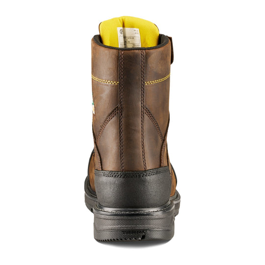 Terra Men's Patton 8" Aluminum Toe External Met Guard Safety Work Boot - Dark Brown - 1314DB - Back View - Overlook Boots