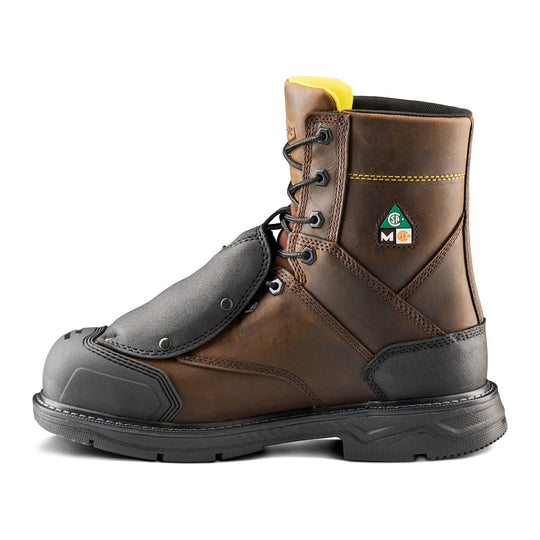 Terra Men's Patton 8" Aluminum Toe External Met Guard Safety Work Boot - Dark Brown - 1314DB - Side Profile - Overlook Boots