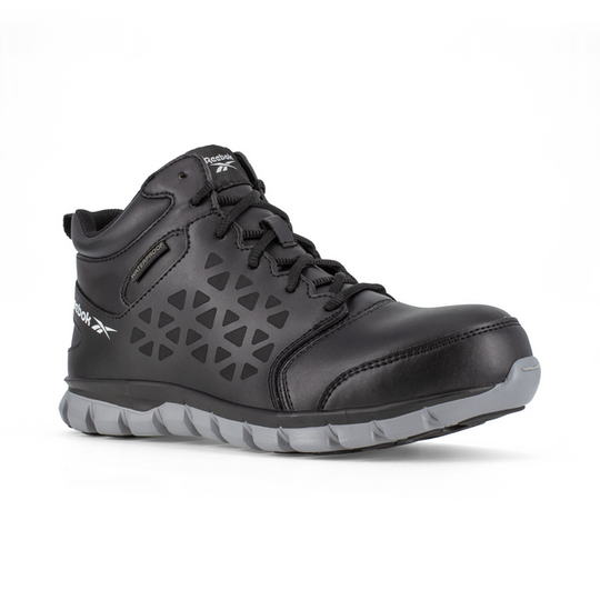 Reebok Women's Sublite Steel Toe Oxford Athletic Work Shoe - Grey - RB416 6.0 / Medium / Black - Overlook Boots