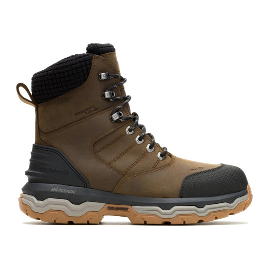 Wolverine Men's Alpha Insulated 8" ft. Wolverine Infinity System CarbonMAX Composite Toe Waterproof 400G Insulated Work Boot - Dark Coffee - W261065 - Side Profile - Overlook Boots