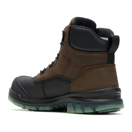 Wolverine Men's DuraShocks SR Icon Derrick 6" BOA CarbonMAX Composite Toe Waterproof Work Boot - Dark Coffee - W261128 - Rear Angle - Overlook Boots