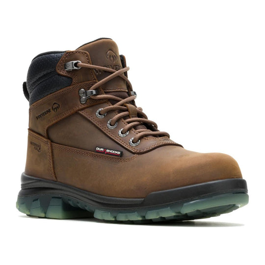 Wolverine Men's DuraShocks SR Icon Insulated 6" CarbonMAX Composite Toe Waterproof 400G Insulated Work Boot - Dark Brown - W261090 - Front Angle - Overlook Boots