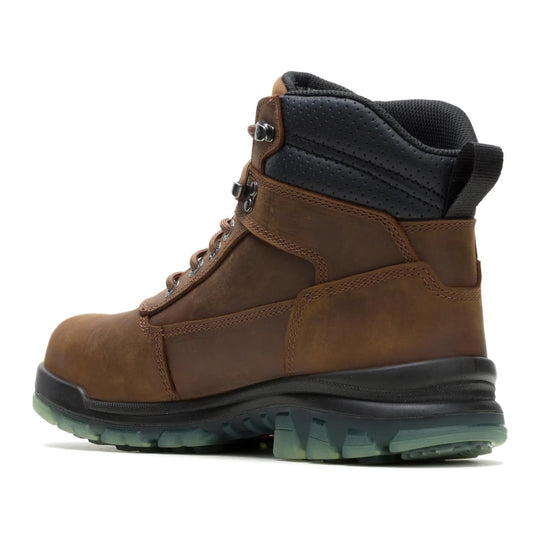 Wolverine Men's DuraShocks SR Icon Insulated 6" CarbonMAX Composite Toe Waterproof 400G Insulated Work Boot - Dark Brown - W261090 - Rear Angle - Overlook Boots