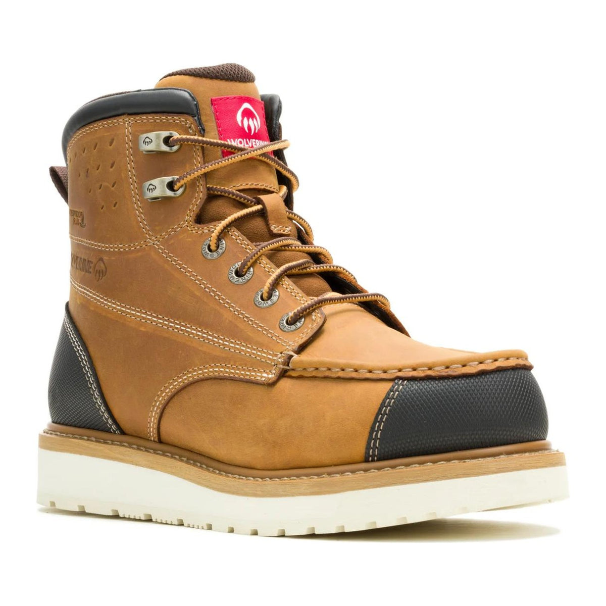 Wolverine Men's Loader II 6" Soft Toe Waterproof Moc Toe Wedge Work Boot - Wheat - W260017 7 / Medium / Wheat - Overlook Boots