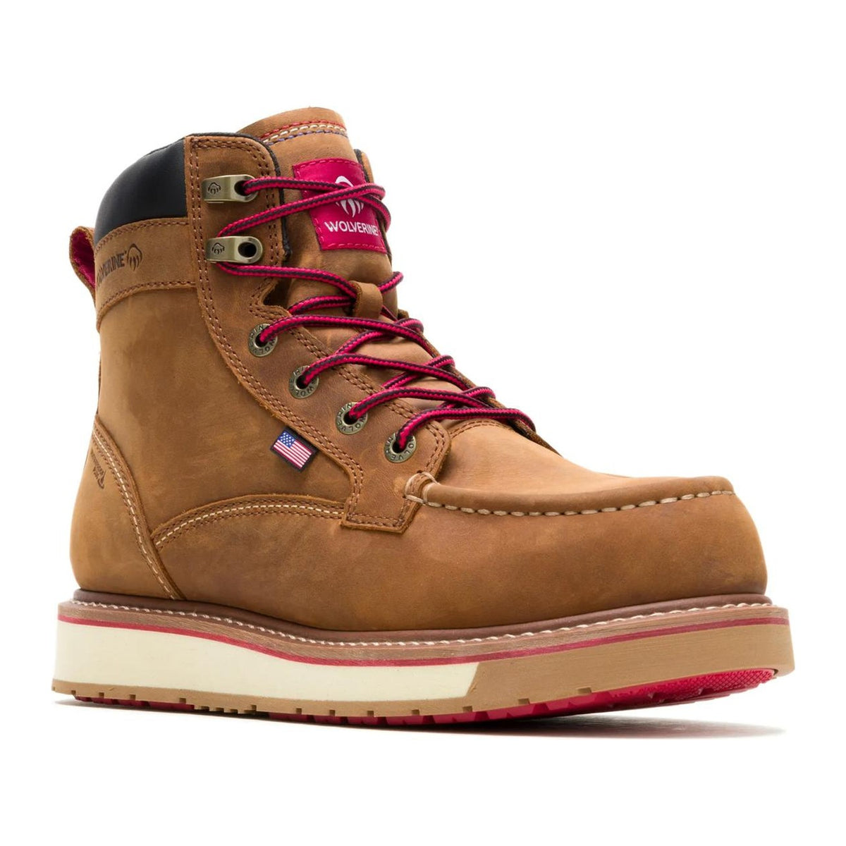 Wolverine Men's USA-Built Loader DuraShocks 6" CarbonMAX Composite Toe Waterproof Moc Toe Wedge Work Boot - Trail - W261123 7 / Medium / Trail - Overlook Boots