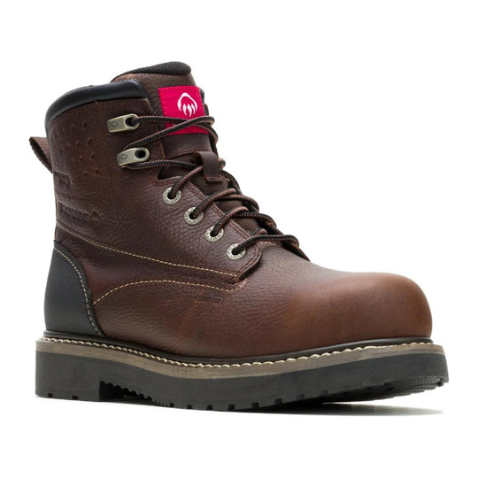 Wolverine Men's Reloader 6" CarbonMAX Composite Toe Waterproof Work Boot - Dark Chocolate - W261108 - Front Angle - Overlook Boots