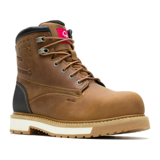 Wolverine Men's Reloader 6" CarbonMAX Composite Toe Waterproof Work Boot - Dark Tan - W261107 - Front Angle - Overlook Boots