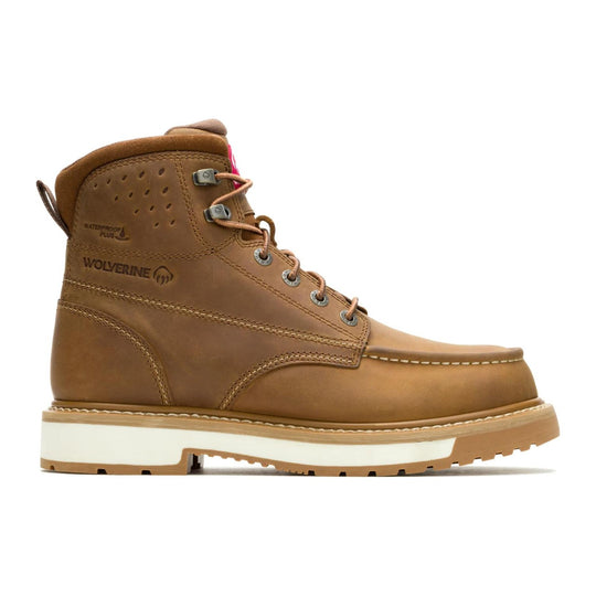 Wolverine Men's Reloader 6" Soft Toe Waterproof Moc Toe Work Boot - Dark Tan - W260086 - Side Profile - Overlook Boots