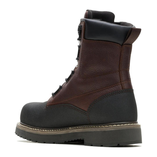 Wolverine Men's Reloader 8" BOA CarbonMAX Composite Toe Waterproof Work Boot - Dark Chocolate - W261120 - Rear Angle - Overlook Boots