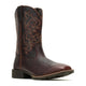 Wolverine Men's Wheatland Saddle Series Soft Toe Western Pull On Work Boot - Clove - W260039 - Front Angle - Overlook Boots