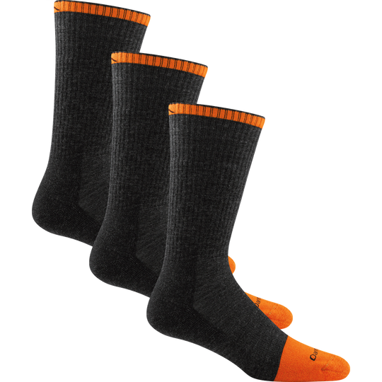 Men's Darn Tough Men's Steely Boot Midweight Work Socks - 2006 - 3 PACK Medium / Graphite - Overlook Boots