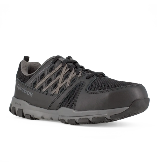 Reebok Men's Sublite Steel Toe Athletic Work Shoe - Black- RB4016 4.0 / Medium / Black - Overlook Boots