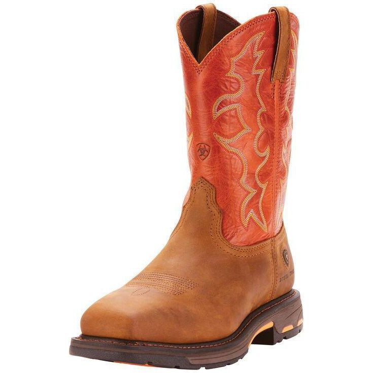 Ariat Men's WorkHog 11" Wide Square Stl Toe Western Work Boot- Earth- 10006961 6 / Medium / Brown - Overlook Boots