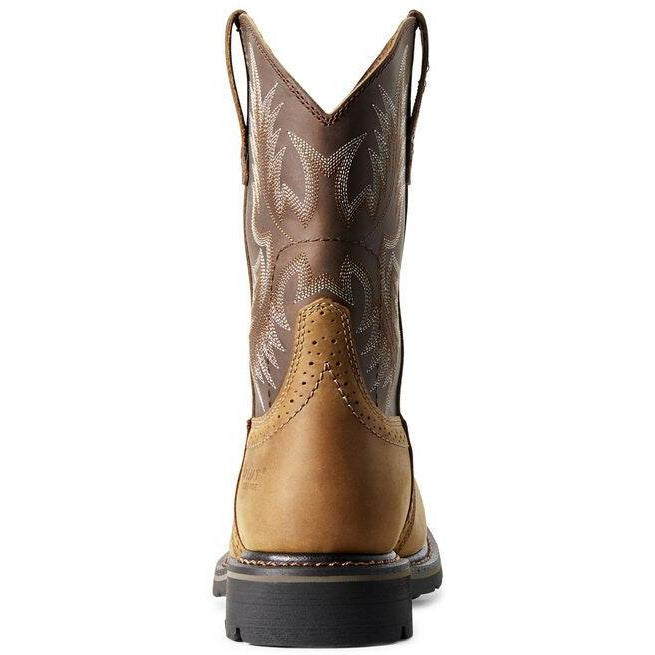 Ariat Men's Sierra 10" Wide Square Steel Toe Western Work Boot- Bark- 10010134  - Overlook Boots