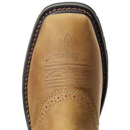 Ariat Men's Sierra 10" Wide Square Steel Toe Western Work Boot- Bark- 10010134  - Overlook Boots
