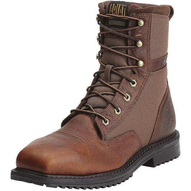 Ariat Men's RigTek 8" Wide Composite Toe Western Work Boot- Brown - 10012927 7 / Medium / Brown - Overlook Boots