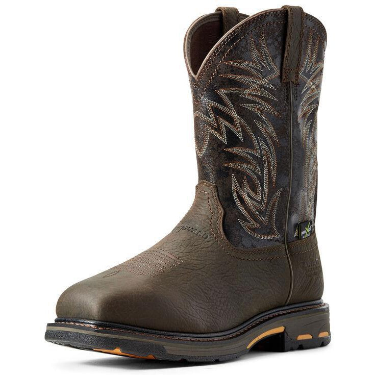 Ariat Men's WorkHog 11" Comp Toe WP MetGuard Western Work Boot - 10016265 7 / Medium / Brown - Overlook Boots