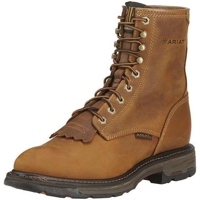 Ariat Men's Workhog 8" Lace Up Western Work Boot - Aged Bark - 10016266 7 / Medium / Brown - Overlook Boots