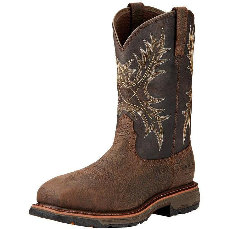 Ariat Men's WorkHog 11" Comp Toe WP Western Work Boot - Bruin Brown - 10017420 7 / Medium / Brown - Overlook Boots