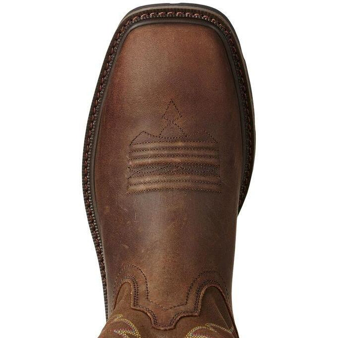 Ariat Men's Groundbreaker 10" Soft Toe Western Work Boot - Brown - 10020059  - Overlook Boots