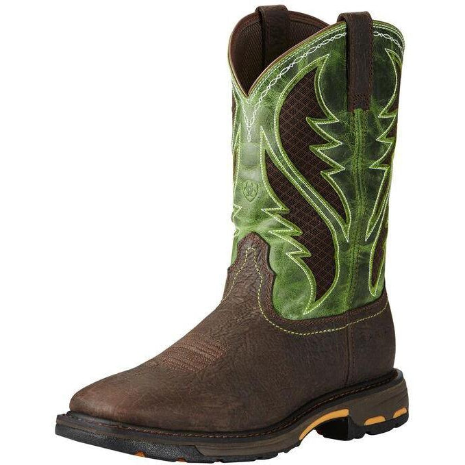 Ariat Men's WorkHog VentTEK 11" Wide Comp Toe Western Work Boot - 10020084 7 / Medium / Brown - Overlook Boots