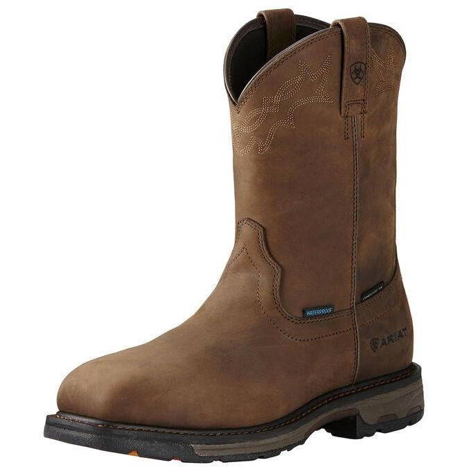 Ariat Men's WorkHog Wellington 11" Comp Toe Western Work Boot - 10020092 7 / Medium / Brown - Overlook Boots