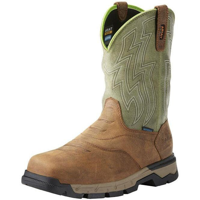 Ariat Men's Rebar Flex 10" Comp Toe WP Western Work Boot - 10021486 7 / Medium / Brown - Overlook Boots