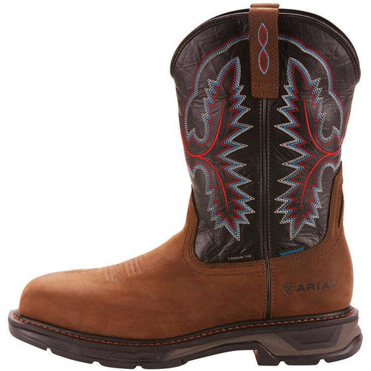 Ariat Men's WorkHog Extreme 11" Carbon Toe Waterproof Western Work Boot - Brown - 10024968 - Overlook Boots