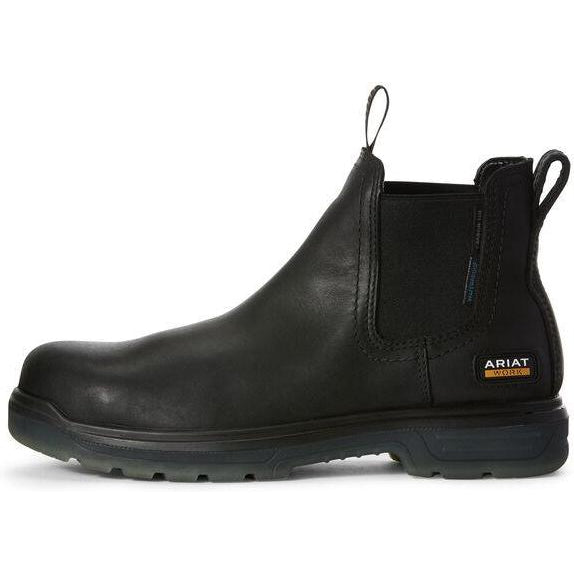 Ariat Men's Turbo Chelsea 6" Carbon Toe WP Work Boot- Black - 10027330  - Overlook Boots